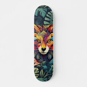 Boho Jungle Wolf Skateboard 