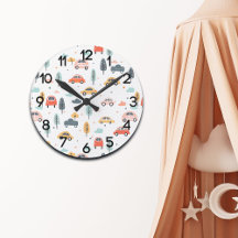 Boho Kids Cars, Trees & Clouds Pattern Nursery