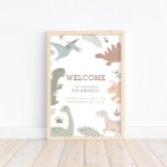 Boho Kids Dinosaur-Theme Birthday Sign Poster<br><div class="desc">Welcome all the dino-mite kids to your little guys boho-dinosaur themed birthday celebration! This design can be fully customised to suit your preferences,  and the colours used for the dinosaurs are 100% editable. Click 'edit this design' to customise further!</div>