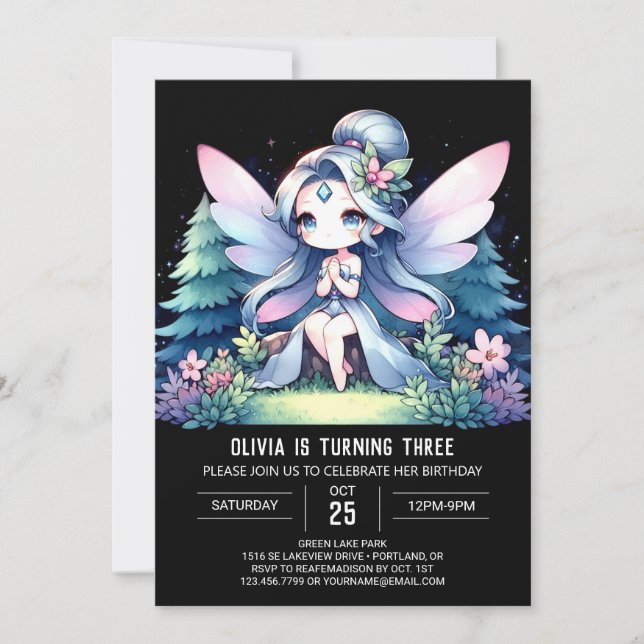 Boho Kids Fairy Birthday Invitation (Front)