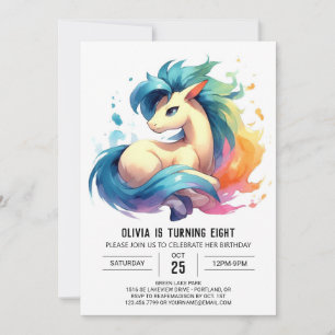  Boho Kids Horse Birthday Invitation