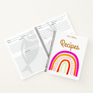 Boho Kitchen Art Recipes Notebook