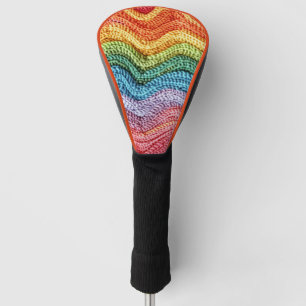 Boho Knit Striped Colourful, Cosy & Artisanal Vibe Golf Head Cover