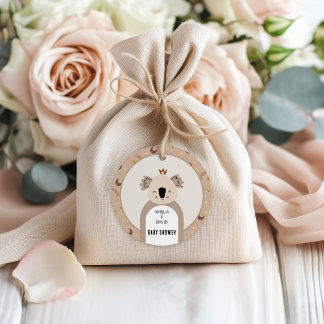 Boho Koala Moon Star Neutral Baby Shower Favour Tags