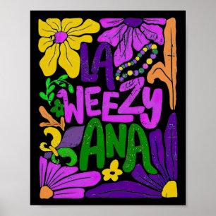 Boho La Weezy Ana Mardi Gras Coquette Bow Louisian Poster