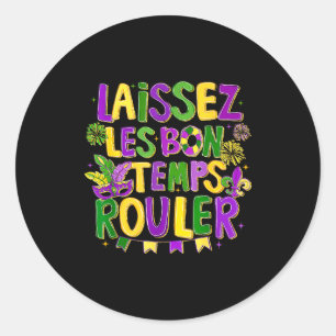 Boho Laissez Les Bon Temps Rouler Mardi Gras 2026  Classic Round Sticker