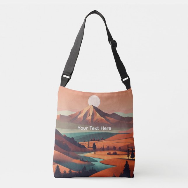 Boho landscape  crossbody bag (Front)