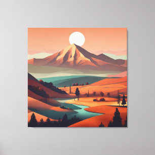 Boho landscape - Stretched Canvas Print (Quad)