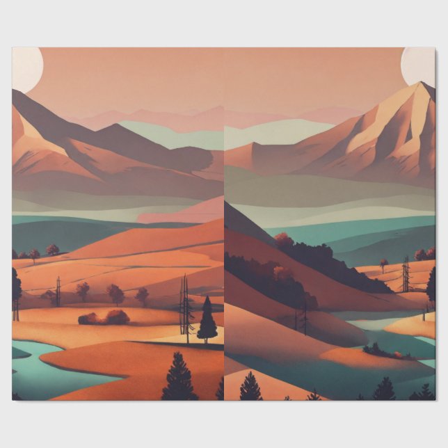 Boho landscape   wrapping paper (Seam)