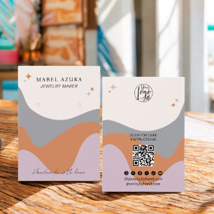 Boho lavender grey Jewellery maker Qr logo earring