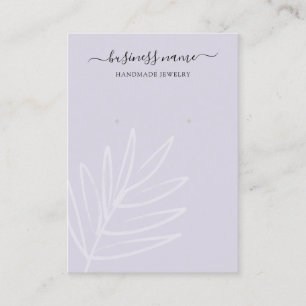 Boho Leaf Dusty Purple Earring Jewellery Display Business Card