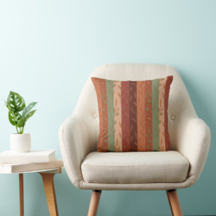 Boho Leaf Pattern Rustic Home Decor Cushion