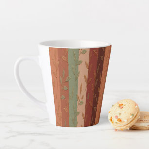 Boho Leaf Pattern Rustic Home Decor  Latte Mug