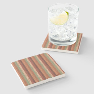 Boho Leaf Pattern Rustic Home Decor  Stone Coaster