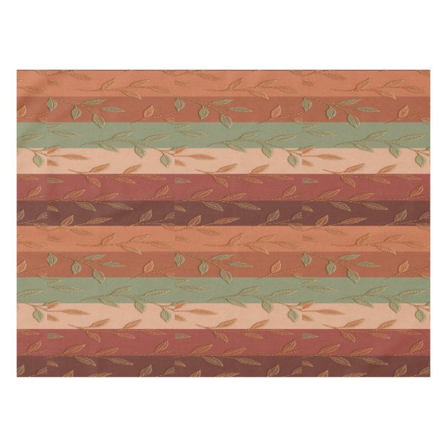 Boho Leaf Pattern Rustic Home Decor  Tablecloth (Front (Horizontal))