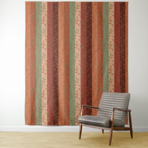 Boho Leaf Pattern Rustic Home Decor  Tapestry