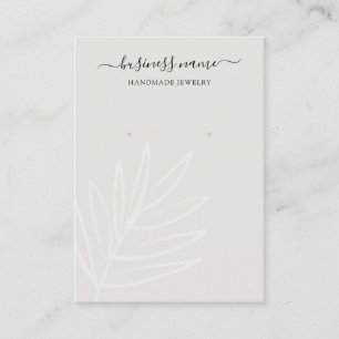 Boho Leaf Taupe Earring Jewellery Display Business Card