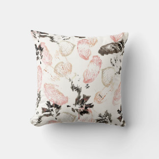 Boho Leaves and Feathers Accent Pillow