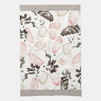 Boho Leaves and Feathers Full Print Kitchen Towel
