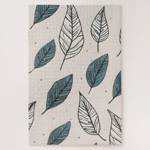 Boho leaves art jigsaw puzzle