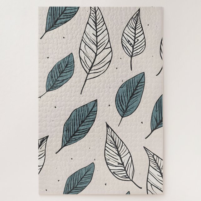 Boho leaves art jigsaw puzzle (Vertical)