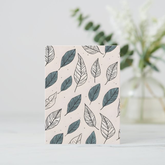 Boho leaves art postcard (Standing Front)