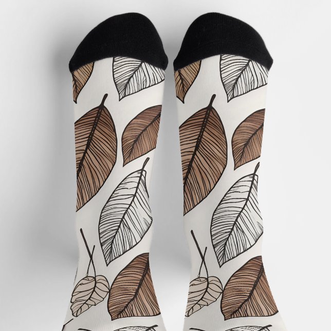 Boho leaves art socks (Top)