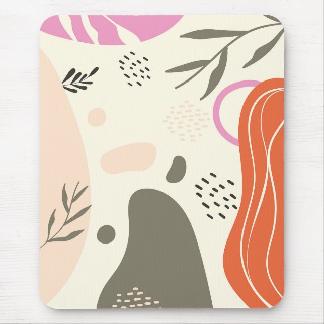 Boho leaves art Spiral Photo Notebook Mouse Pad (Front)