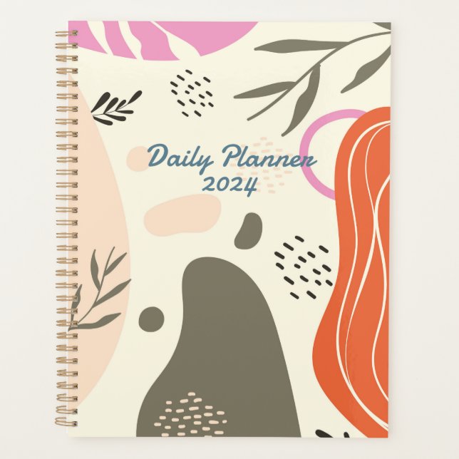 Boho leaves art Spiral Photo Notebook Planner (Front)
