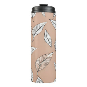 Boho leaves art thermal tumbler