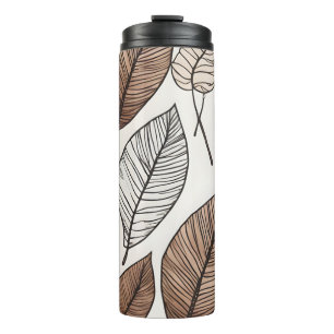 Boho leaves art thermal tumbler