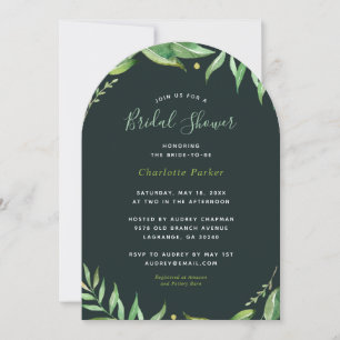 Boho Leaves Bridal Shower Invitation