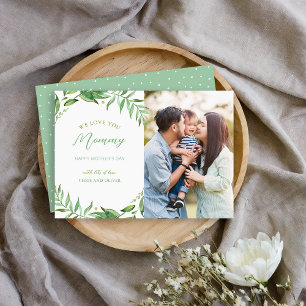 Boho Leaves Personalised Mother's Day Photo Card