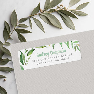 Boho Leaves Personalised Return Address Labels