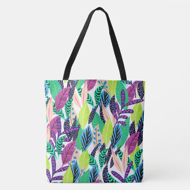 Boho Leaves Tote Bag (Front)