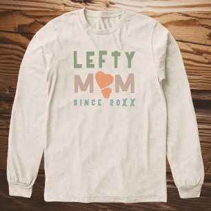 Boho Lefty Mum Since Year Hearts Typography Simple Tri-Blend Shirt