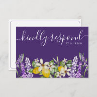 Boho Lemons & Lavender Wedding RSVP
