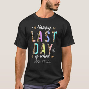 Boho Leopard 1st Grade Teacher Last Day Of School T-Shirt