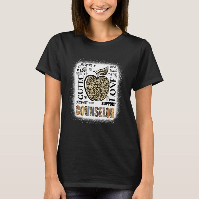 Boho Leopard Apple Counsellor Welcome Back To Scho T-Shirt (Front)