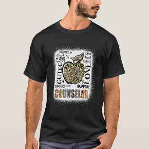 Boho Leopard Apple Counselor Welcome Back To Schoo T-Shirt