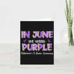Boho Leopard June Wear Purple Alzheimers Brain Card
