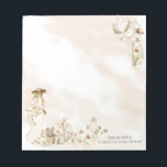 Boho Leopard | Lady Floral Bridal Shower Favour Notepad<br><div class="desc">Understated tropical elegance featuring beautiful subdued florals as a frame for your "Bridal Shower" in this script text bohemian design. Features a lady with big floppy garden hat in a long flowing pale blush pink gown holding a lush bouquet of flowers with a beautiful watercolor leopard at her feet lying...</div>