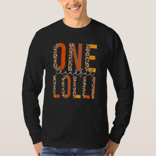 Boho Leopard One Thankful Lolli Fall Vibes Thanksg T-Shirt