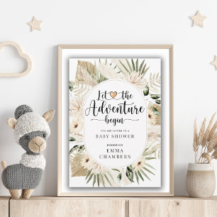 Boho Let The Adventure Begin Baby Shower  Invitation
