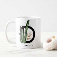 Boho Letter D Monogram | Tropical Cactus Monogram