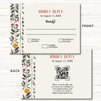 Boho Letterpress Style Skeleton Tarot Wedding RSVP