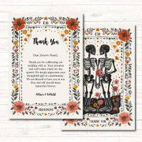 Boho Letterpress Style Skeleton Tarot Wedding