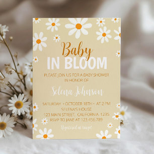 Boho Light Daisy Baby Shower Invitation