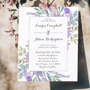 Boho Lilac Watercolor Floral BUDGET Wedding 