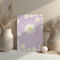 Boho Lilac White Daisy She is a Wild ONE Birthday